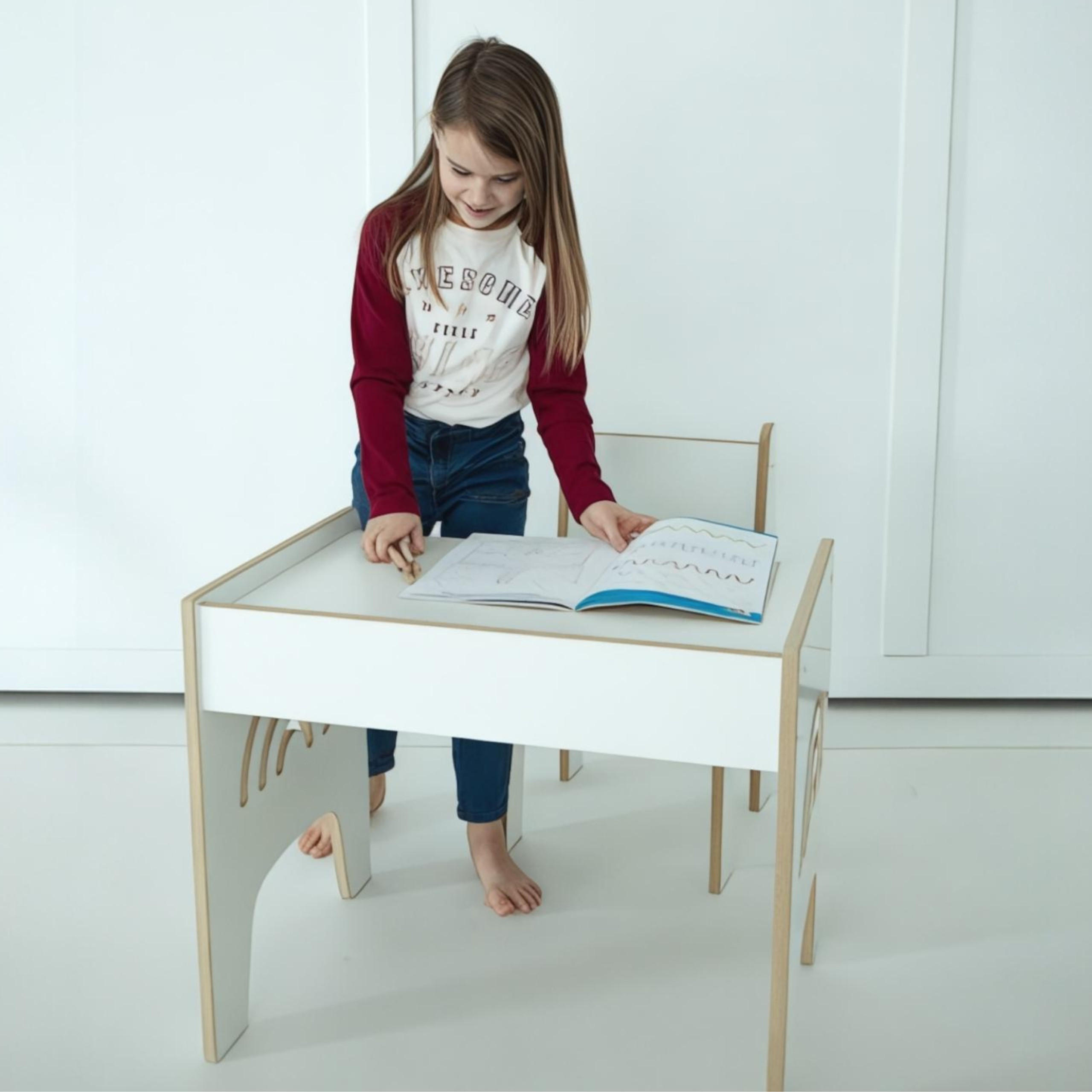 SCHREIBTISCH Montessori 45/52/66 - Weiß, Holzwerkstoff (45/52/66cm) - RAUMHIRSCH FURNITURE