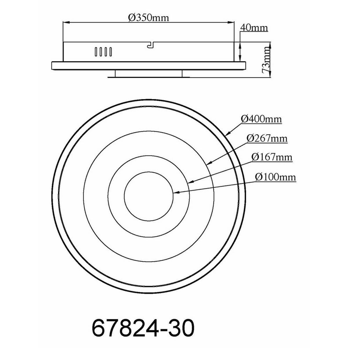 DECKENLEUCHTE MILES Metall silberfarben LED - Silberfarben, Metall (40/40/7.3cm) - Globo Lighting