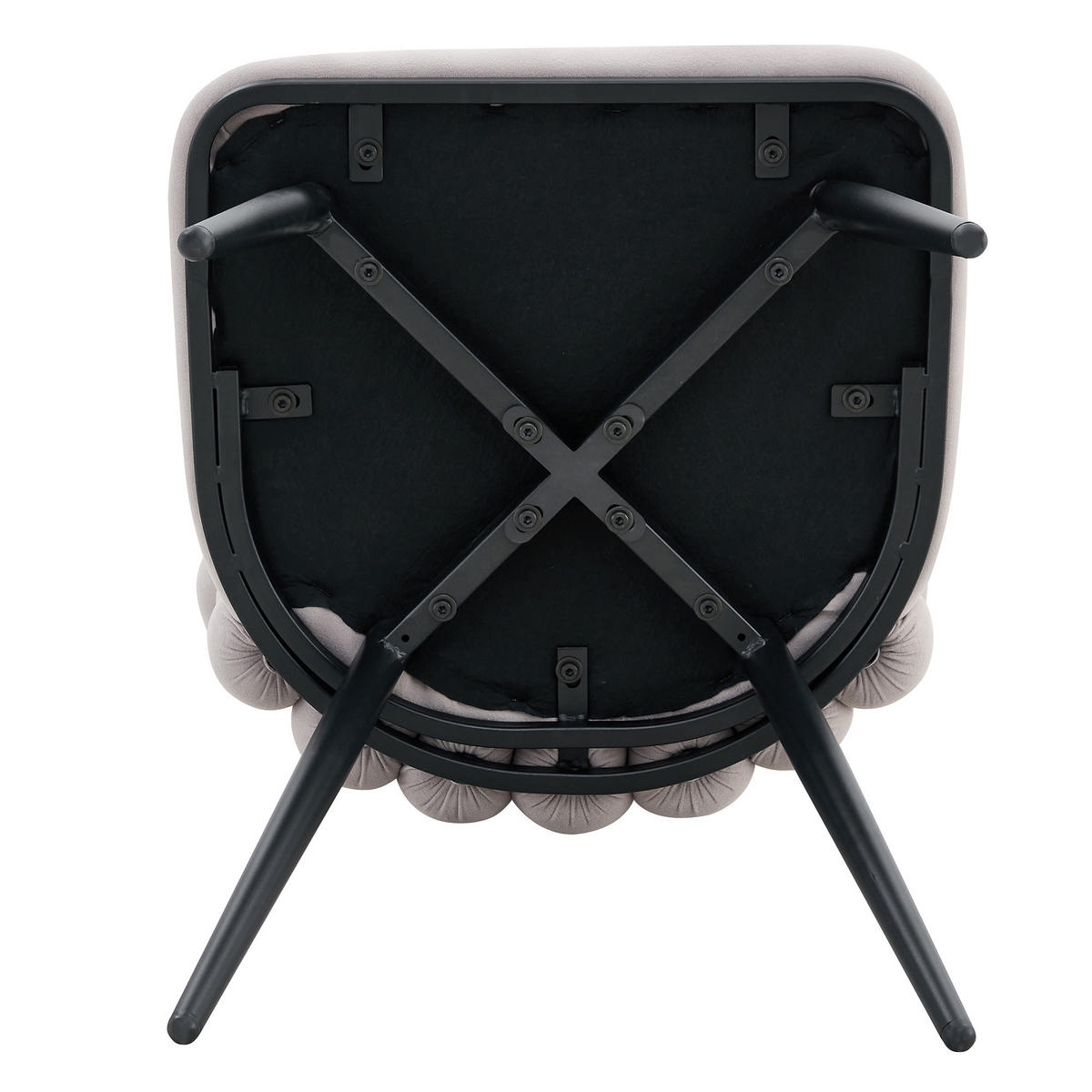 STUHL-SET DE-36754 2 Stück mit Kugelketten-Rückenlehne und Samtbezug Hellgrau - Hellgrau, Metall (48/88/54cm) - ComfortXL