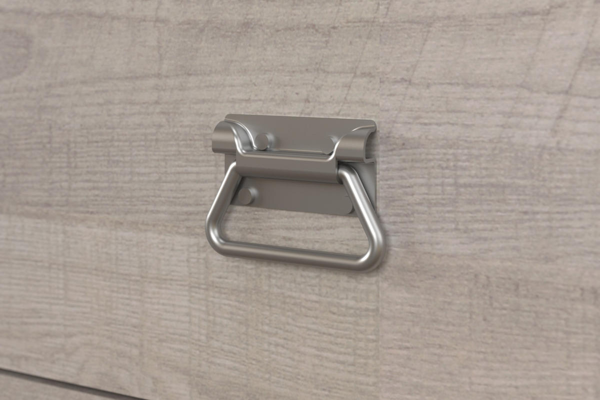 JUGENDZIMMER Fabric 2 in Esche und Grau 6 teilig - Braun, Holzwerkstoff (120/200/80cm)