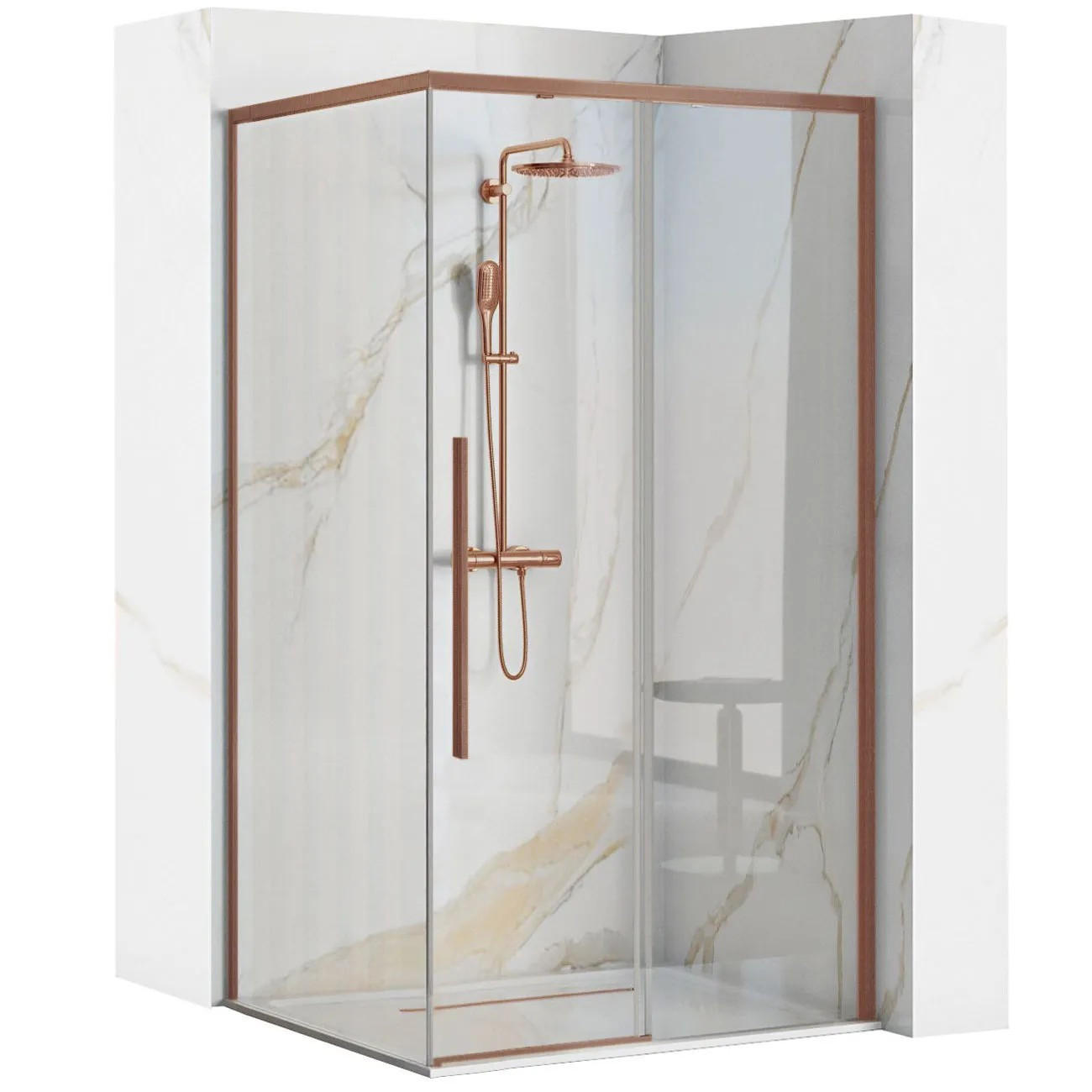 REA Duschkabine Kupfer 88.5x195x89 cm