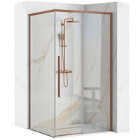 DUSCHKABINE Rea Solar Copper Brush 90x90 ohne Duschwanne - Kupferfarben, Glas (89/88.5/195cm) - REA