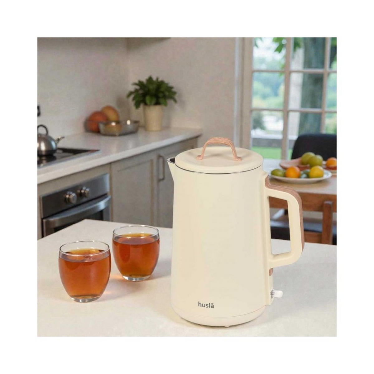 WASSERKOCHER ELEKTRISCH Creme 20/18/25 cm 64693 - Creme, Metall (18/25/20cm) - Husla 