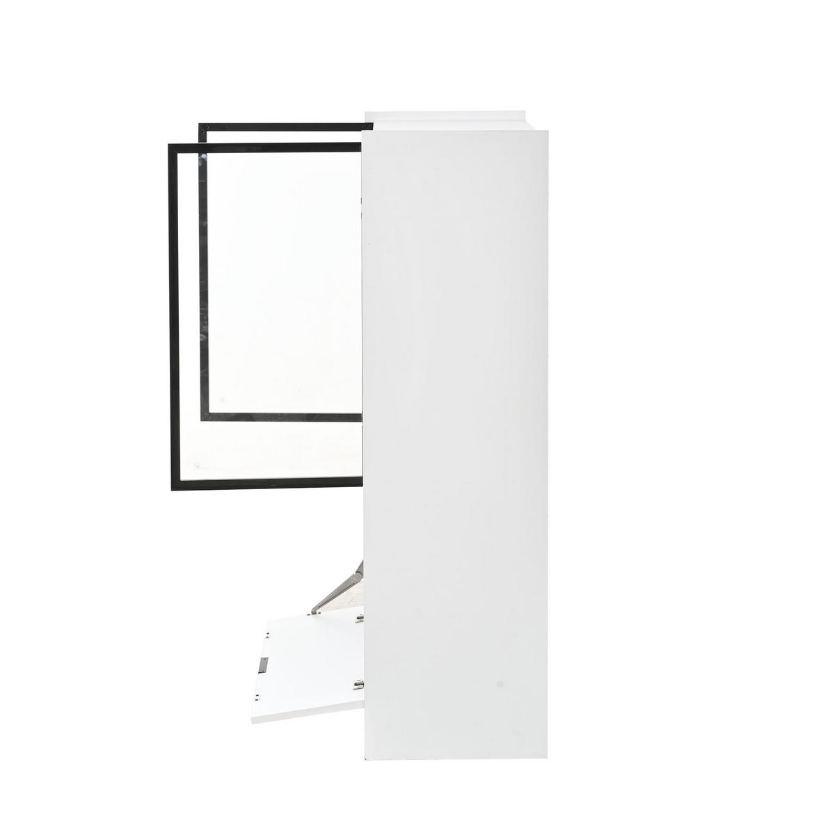 VITRINE LED Matt Glasvitrine Klapptür 120cm Weiß Standvitrine - Weiß, Holzwerkstoff (80/120/35cm) - FLIEKS