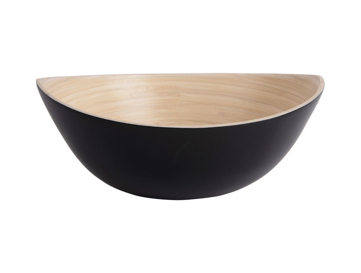 SCHALE Set Puro 30/24/12 cm 3-er Set - Schwarz, Naturmaterialien (30/24/12cm) - Present Time