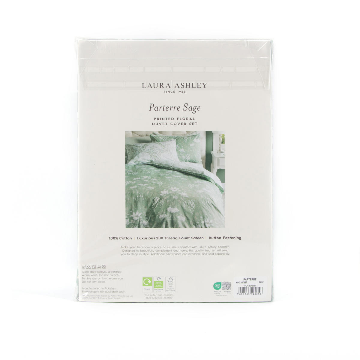 BETTWÄSCHE Parterre 3-Teilig - Grün, Textil (230/220cm) - LAURA ASHLEY