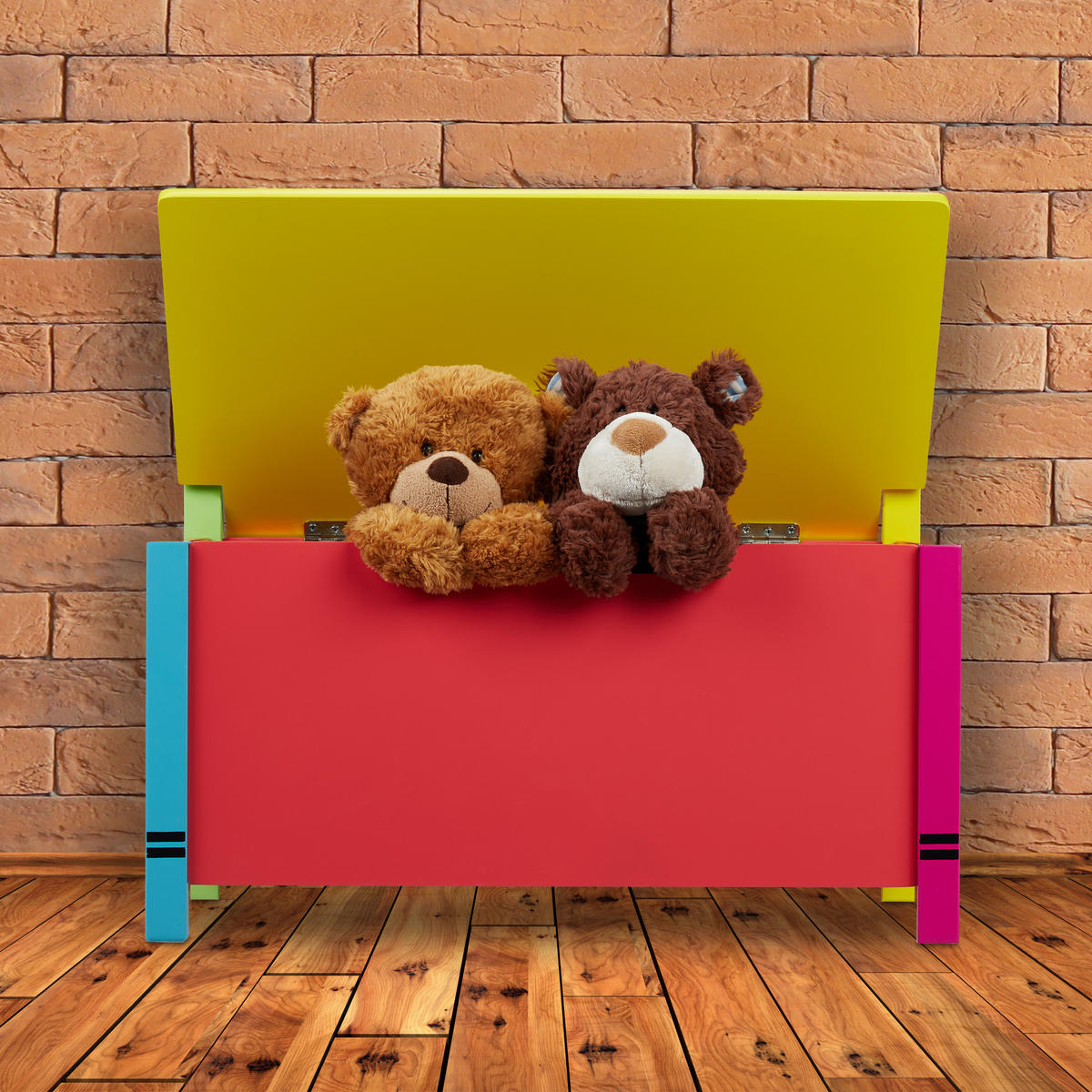 KINDERSITZBANK - Multicolor, Holzwerkstoff (60/54.5/35cm) - Relaxdays