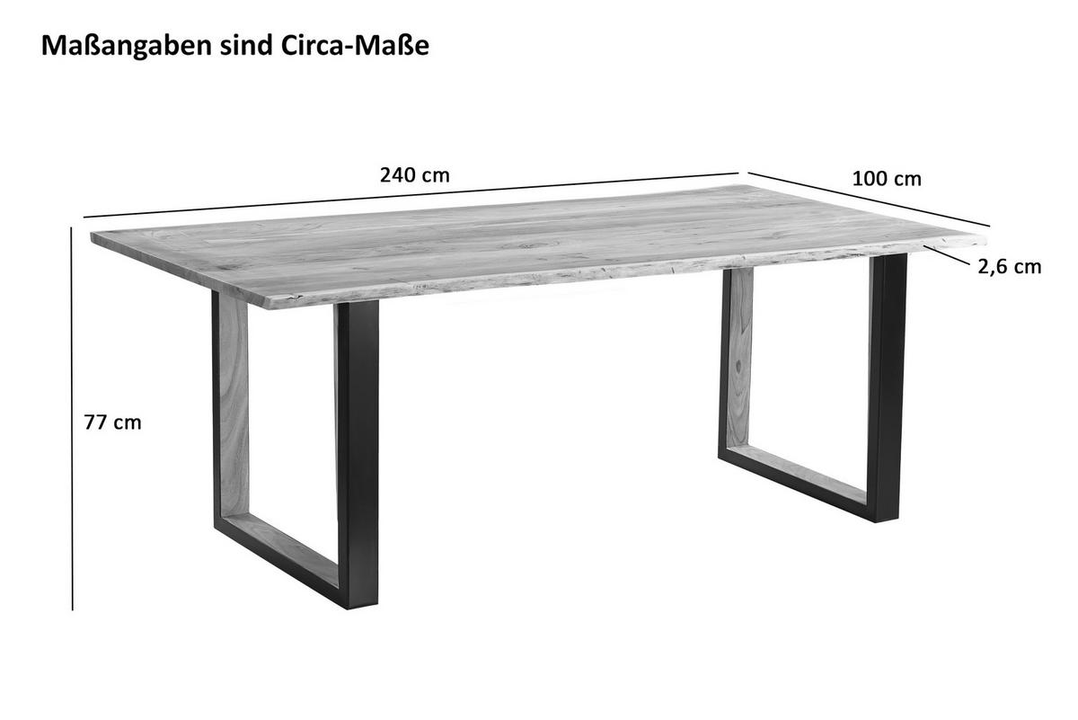 BRISBANE - Beige/Schwarz, Holz/Metall (100/240/77cm) - SAM