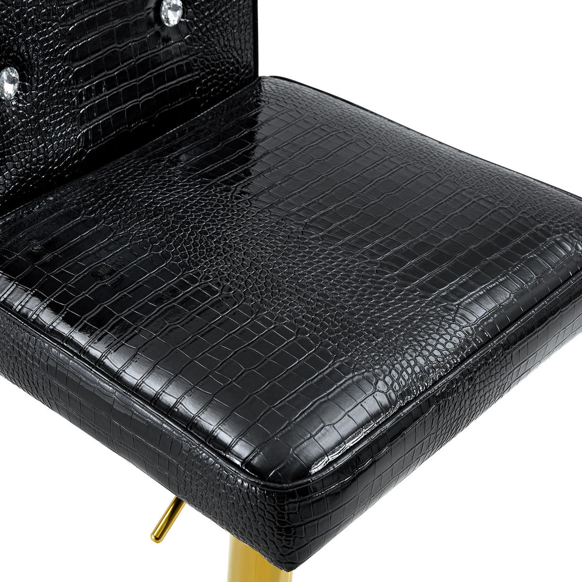BARHOCKER 2er-Set Schwarz mit PU-Leder und Kristallverzierungen - Schwarz, Kunststoff (55/125/42cm) - PANGIVO