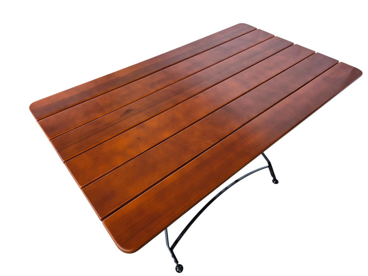 BIERGARTENTISCH BAVARIA 74x120x70cm Klappbar Eschenholz Schwarz/Braun - Braun, Holz (70/120/74cm) - CHEFGASTRO