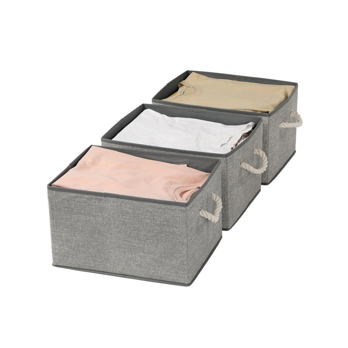 AUFBEWAHRUNGSBOX KIEV - Grau, Textil (30/25/40cm) - Hansiro