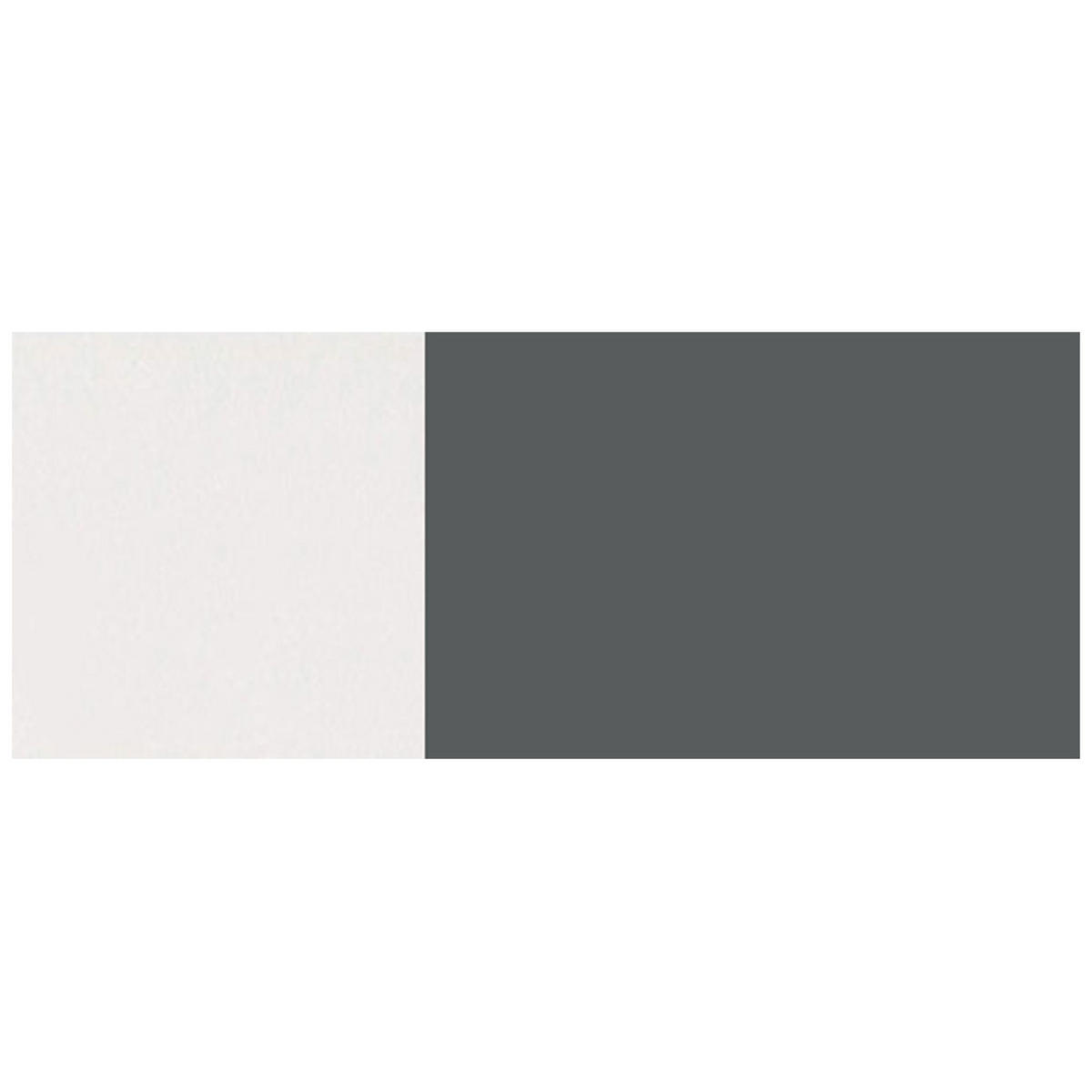 WINKELKÜCHE Napoli weiß matt / RAL 7012 basaltgrau (K5) 228/ 205 / 207cm 11-teilig - Weiß/Grau, Holzwerkstoff (232/207/205cm) - Feldmann-Wohnen