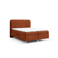 BOXBETT Emilio Premium - Rotbraun, Holzwerkstoff/Textil (140/200cm) - Fun Möbel