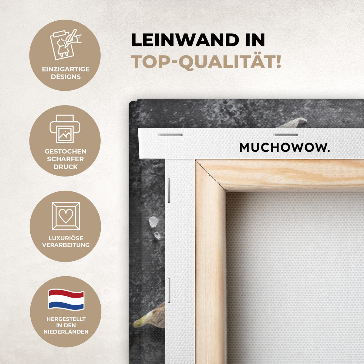 LEINWANDBILD Pfeffer - Kräuter - Gewürze - Beton Wandbilder 80x60 cm - Dunkelgrau, Textil (80/60cm) - MuchoWow