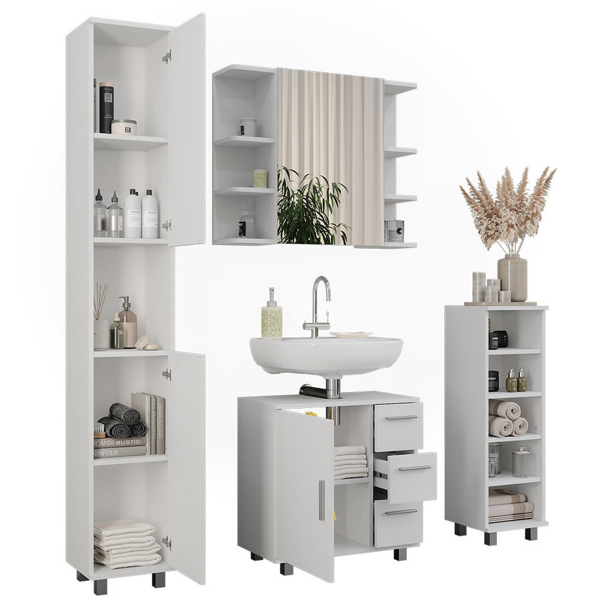 KOUPELNOVÝ NÁBYTEK Ilias Bílá - bílá, kompozitní dřevo (60.2/60.8/33cm) - Vicco