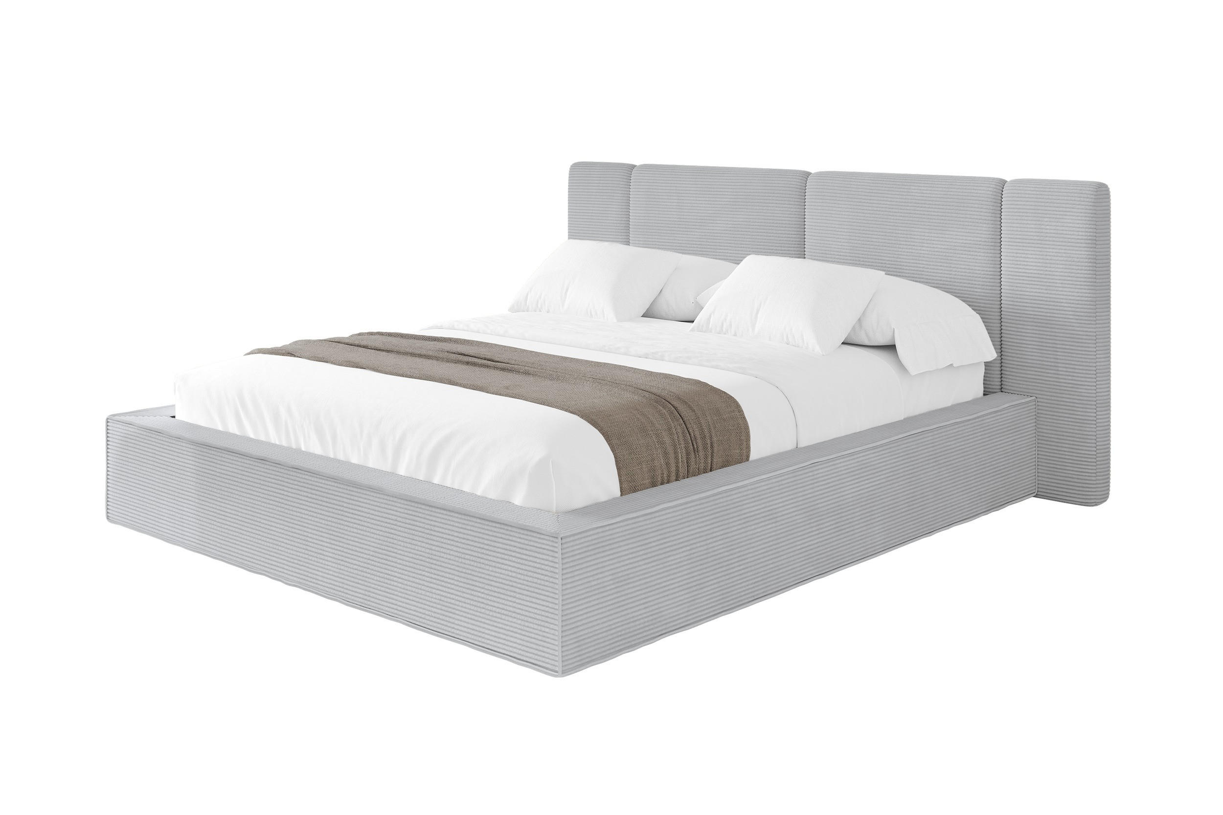 POLSTERBETT mit Bettkasten und Lattenrost, Bett mit Matratze H3/H4 - RIVO 140x200 Grau - Anthrazit, Holzwerkstoff/Textil (140/200cm) - ALTDECOR