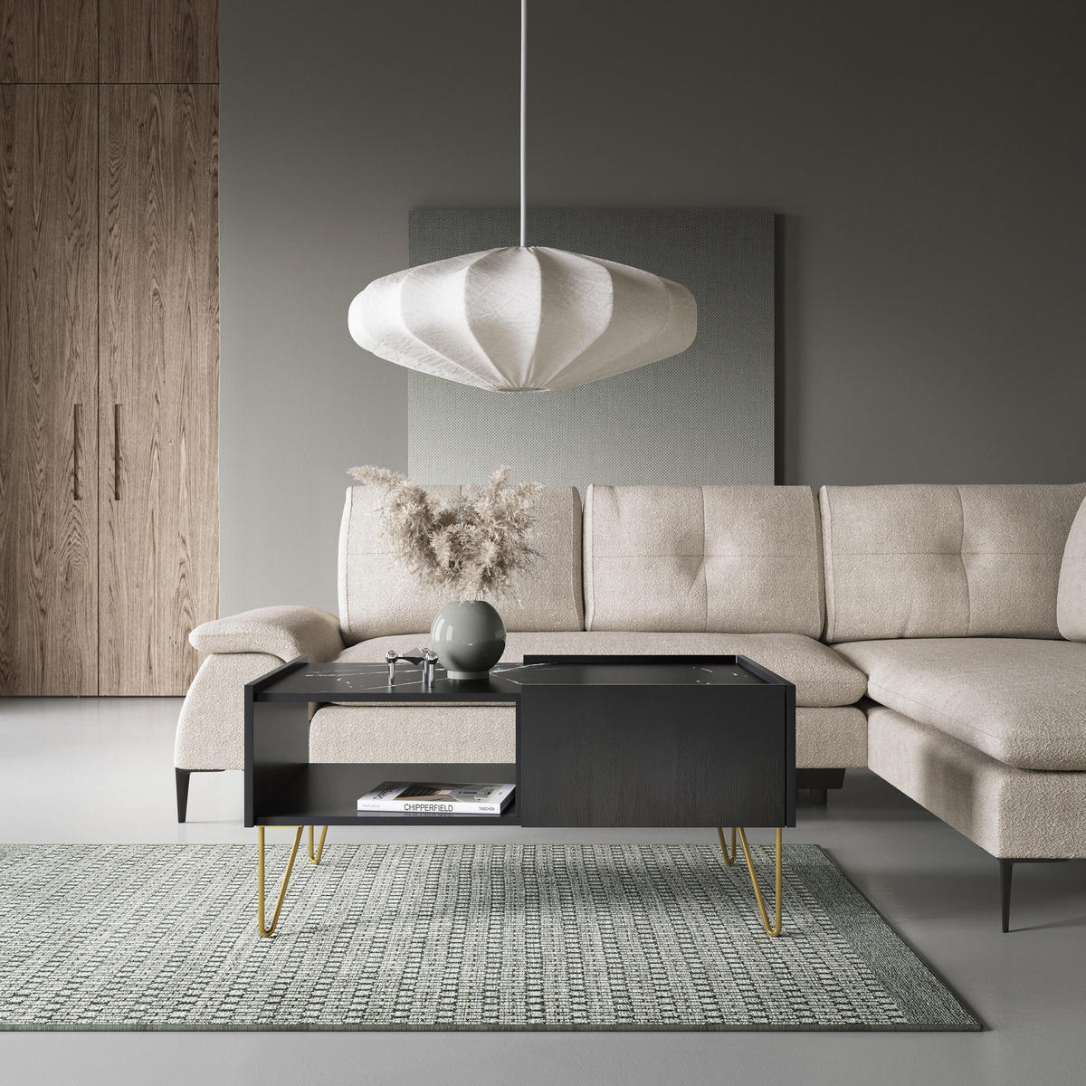 COUCHTISCH SCHWARZ - Schwarz, Holzwerkstoff (65/97/45cm) - FURNLUX
