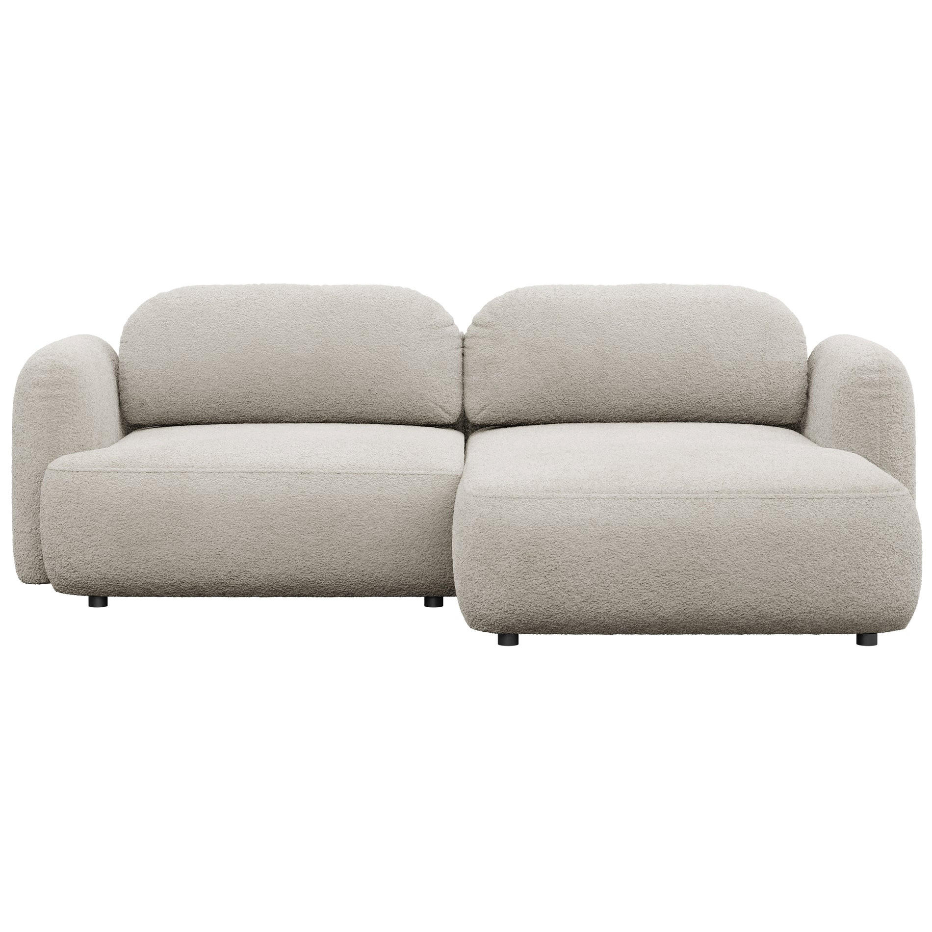 ROHOVÁ pohovka Tvoya, svetlobéžové bouclé - čierna/écru, textil/plast (175/267cm) - Selsey