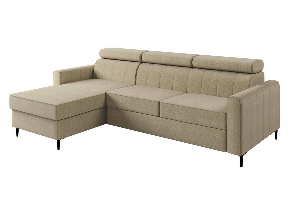 ECKSOFA Toronto III - Hellbraun/Schwarz, Holz/Kunststoff (250/169cm) - MIRJAN24