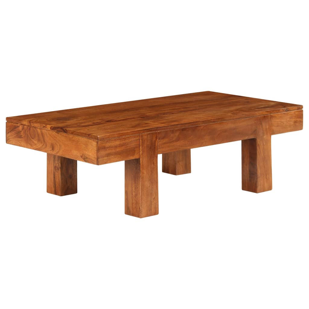 COUCHTISCH Massivholz mit Honigfarbenem Finish 100x50x30 cm - Braun, Holz (100/50/30cm) - furnicato