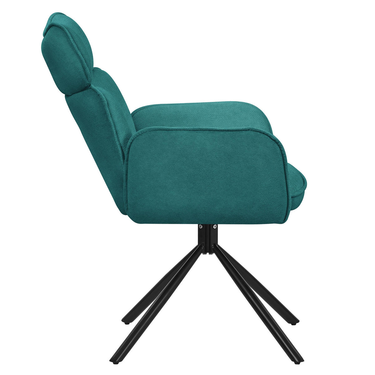 ESSZIMMERSTÜHLE 4er Set drehbar Petrol mit Stoffbezug - Petrol/Schwarz, Textil/Metall (63/89/68cm) - ML-DESIGN