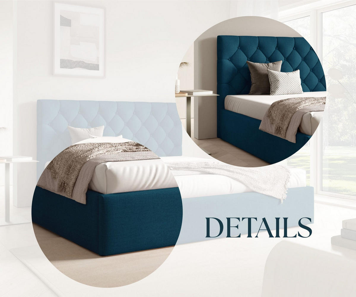 POLSTERBETT BEZA IV - Dunkelblau - Dunkelblau, Holz/Textil (180/200cm) - AN-Moebel 4u