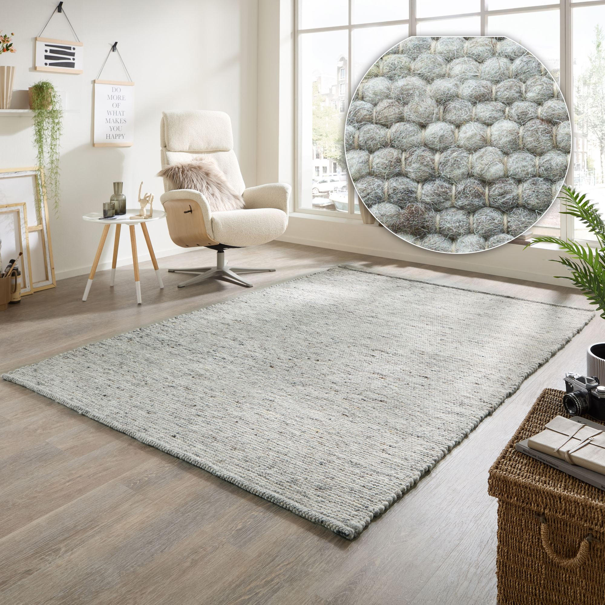 HANDWEBTEPPICH Atlas 120x180 cm - Grau, Textil (120/180cm) - Rug and Roll