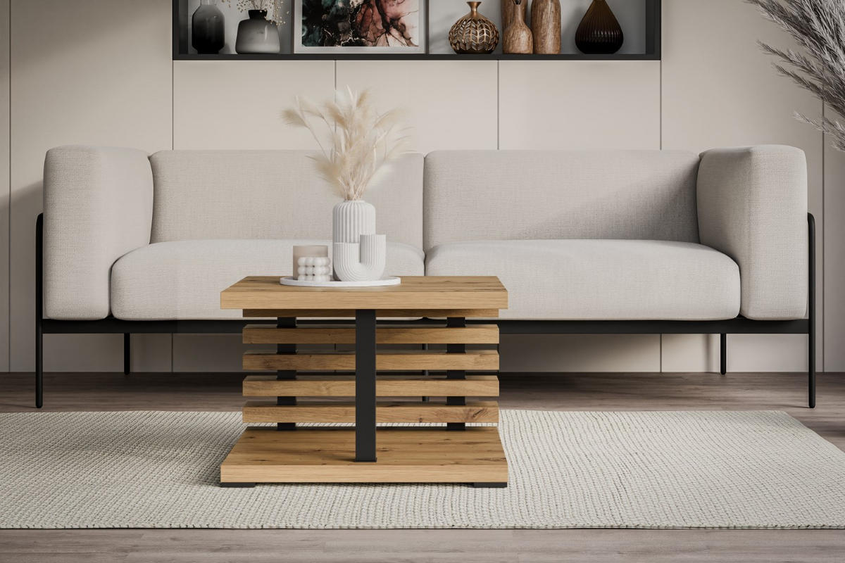 KAFFEETISCH 60x60x44 cm - Artisan Eiche Optik - YOTO +2 - Eichefarben, Holzwerkstoff (60/60/44cm) - ALTDECOR