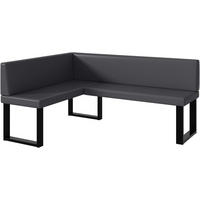 ECKBANK TONI_U - Grau, Leder (128/168cm) - Meblini