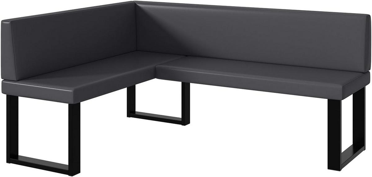 ECKBANK TONI_U - Grau, Leder (128/168cm) - Meblini