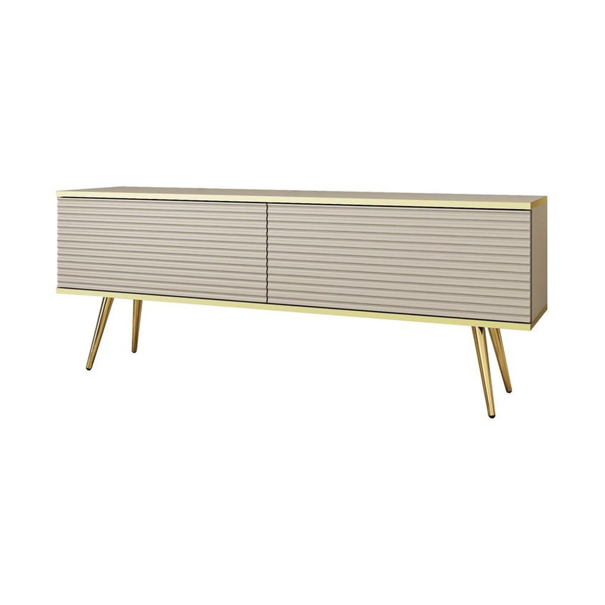 LOWBOARD – 135 cm – Oro Mdf – Mit Füßen – TV-GEN0310 - Beige, Holzwerkstoff (135/30/32cm) - hi-markt