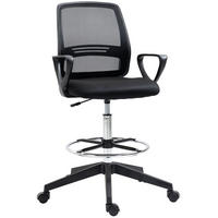 BÜROSTUHL höhenverstellbar mit Fußstütze Schwarz - Schwarz, Kunststoff (60/126/59.5cm) - Meubliv