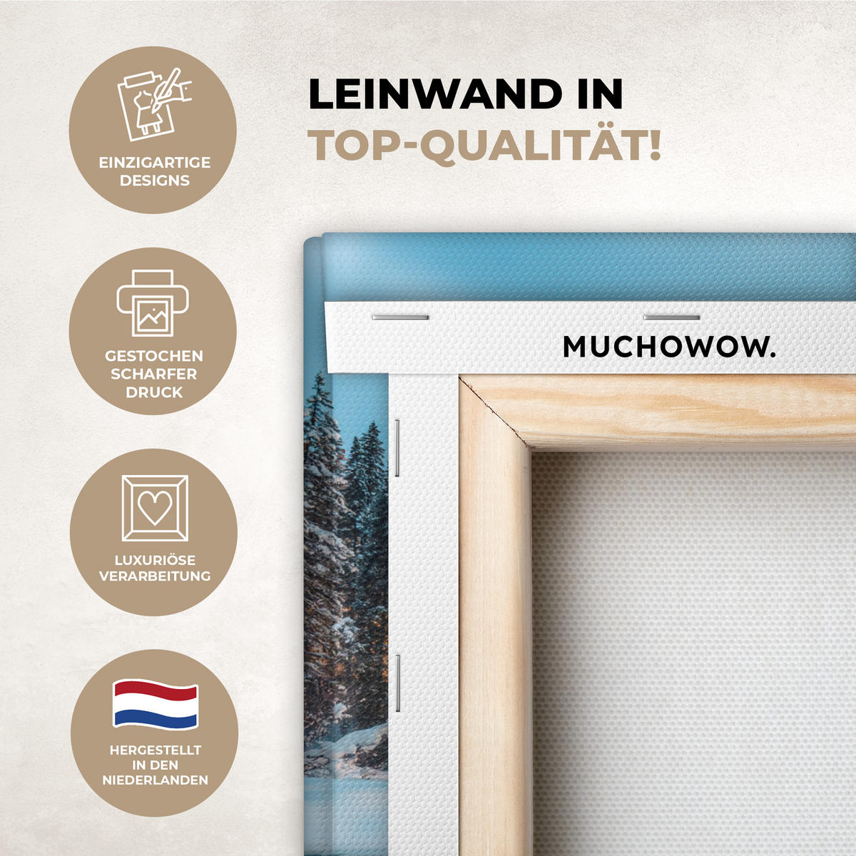 LEINWANDBILD Winterlandschaft - Natur - Haus - Berge - Schnee 40x30 cm - Hellblau, Textil (40/30cm) - MuchoWow