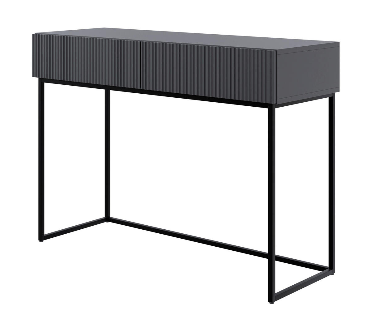 SCHMINKTISCH Veldio schwarz 110 cm - Schwarz, Holzwerkstoff/Metall (110/79/40cm) - Selsey