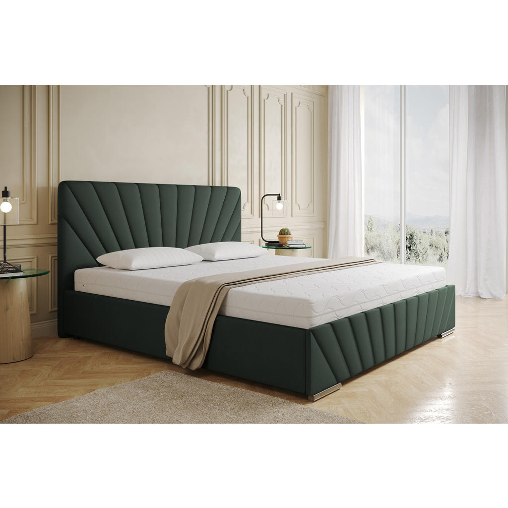 Thumbnail - Panda Möbel Polsterbett, Grün, Holz, Mode, 180x200 cm, Oeko-Tex® Standard 100, Schlafzimmer, Betten, Polsterbetten