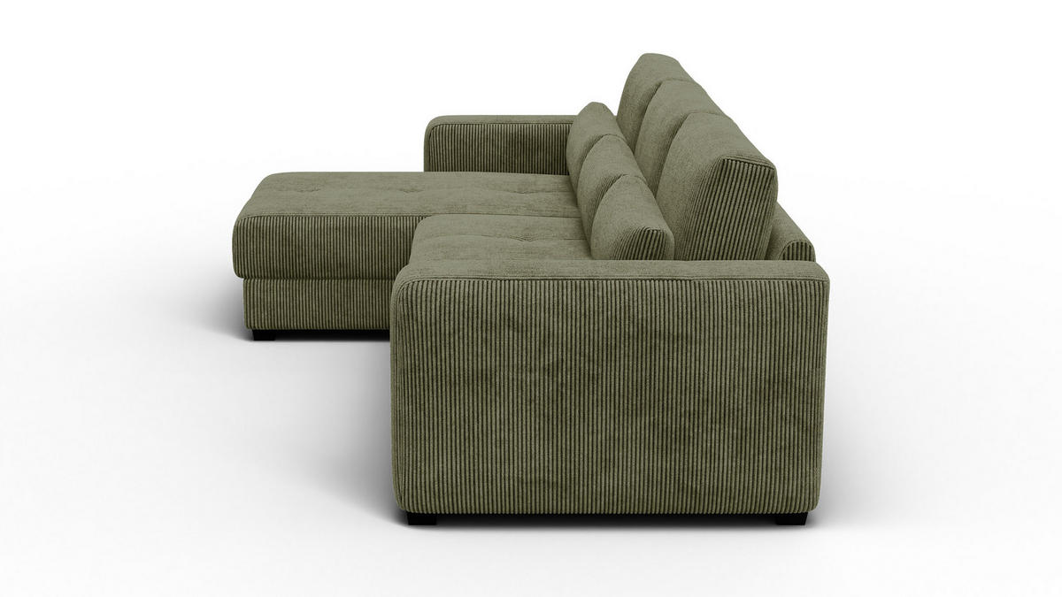 ECKSOFA OLI 4-Sitzer links, olivgrün - Olivgrün, Holz/Textil (295/172cm) - Courtois Laville