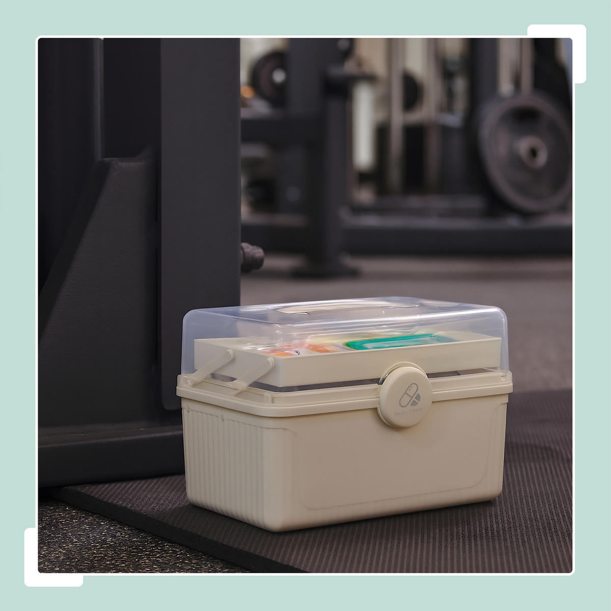 APOTHEKENBOX - Creme, Kunststoff (30/20.5/21cm) - Relaxdays