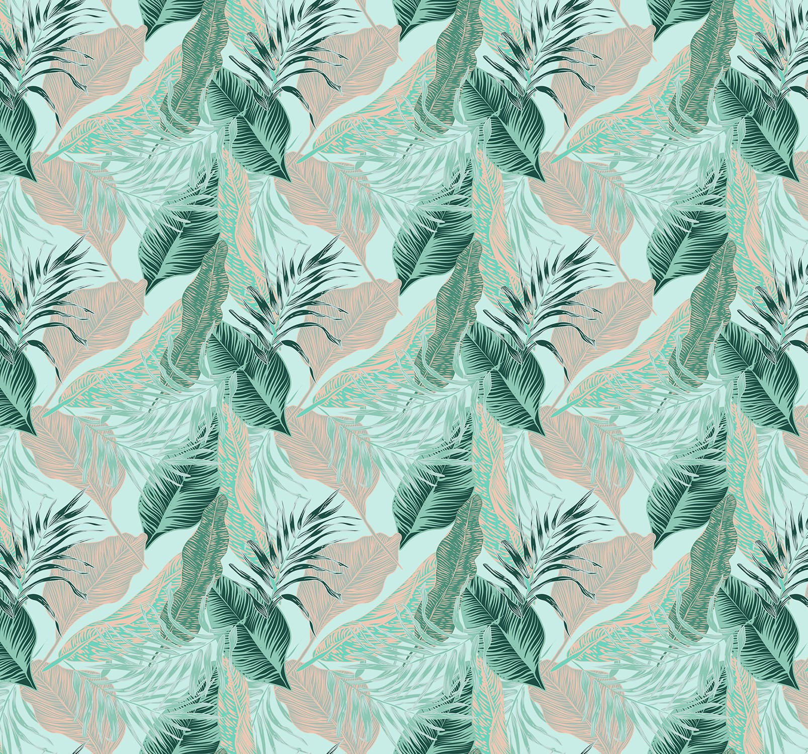 VERDUNKELUNGSROLLO 150x140 cm Tropische Blätter - Blau, Textil (150/140cm) - TULUP