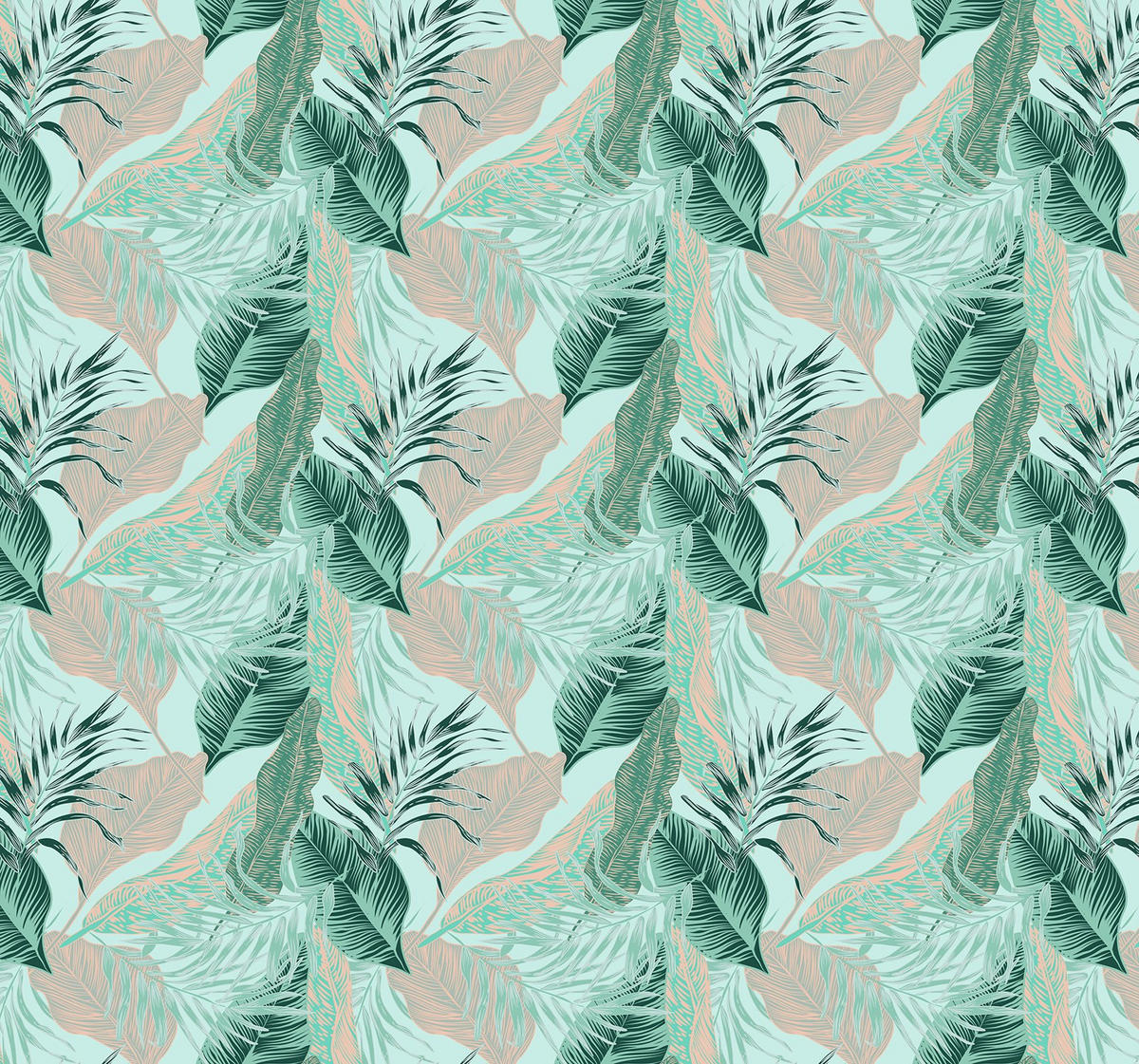 VERDUNKELUNGSROLLO 150x140 cm Tropische Blätter - Blau, Textil (150/140cm) - TULUP