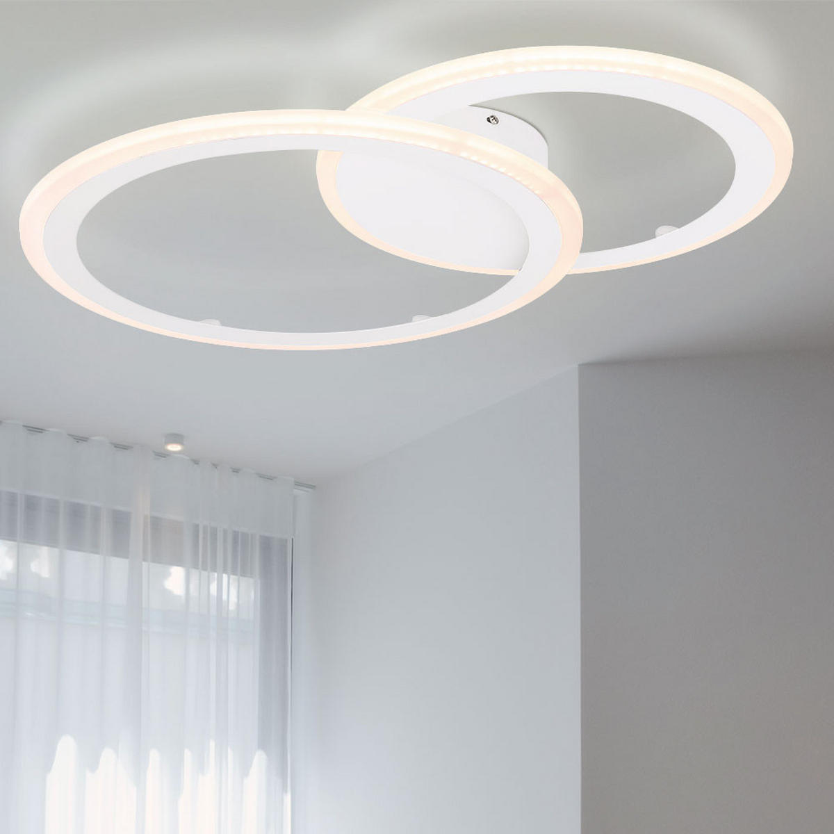 LED DECKENLEUCHTE FENNA Weiß Opal - Weiß, Metall (64.6/46.8/6cm)