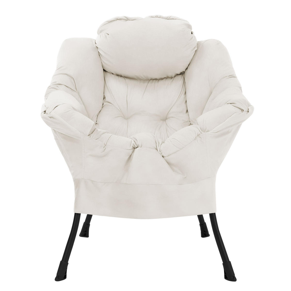 RELAXSESSEL Samt Creme - Creme, Metall (97/95/82cm) - ML-DESIGN