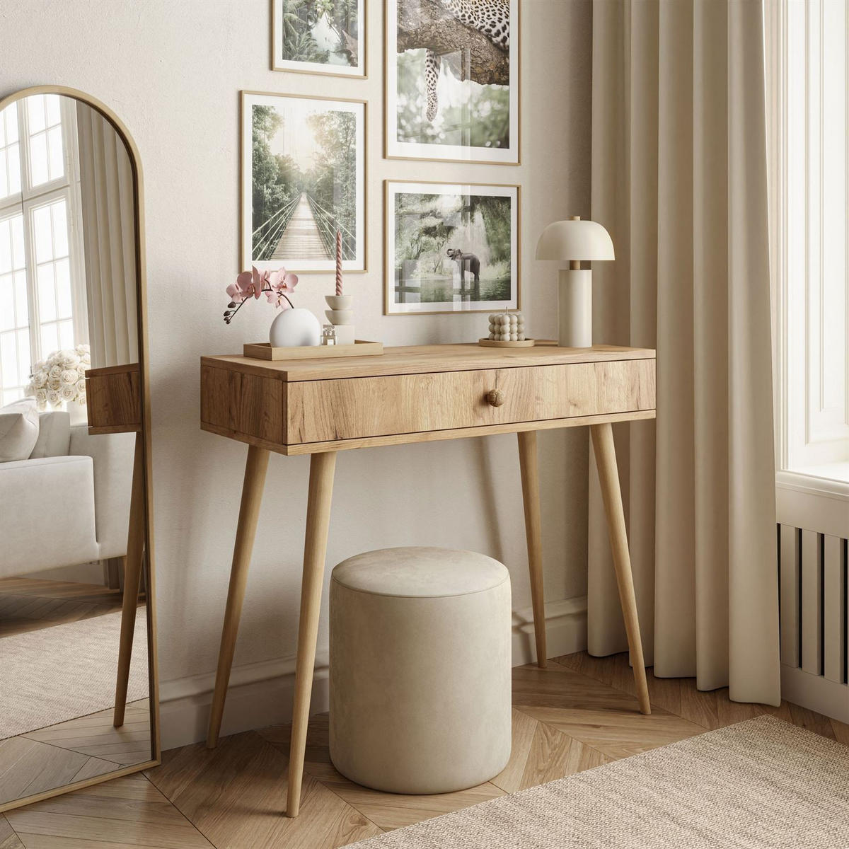 KONSOLE mit Schublade HARMONY Craft Gold Eiche - Eichefarben, Holzwerkstoff (39/90/80cm) - Lookway