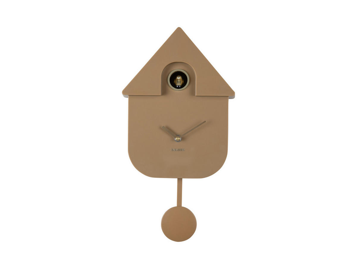 WANDUHR Modern Cuckoo Oro Braun 8.5/21.5/41 cm - Beige, Kunststoff (21.5/41/8.5cm) - Karlsson