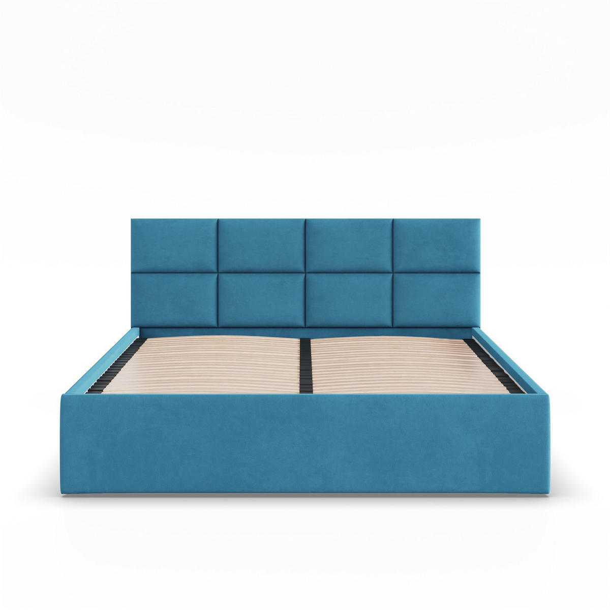 POLSTERBETT MIT KOPFTEIL 160x200 ohne Bettkasten BORGO, Blau - Blau, Textil (160/200cm) - Mebligo