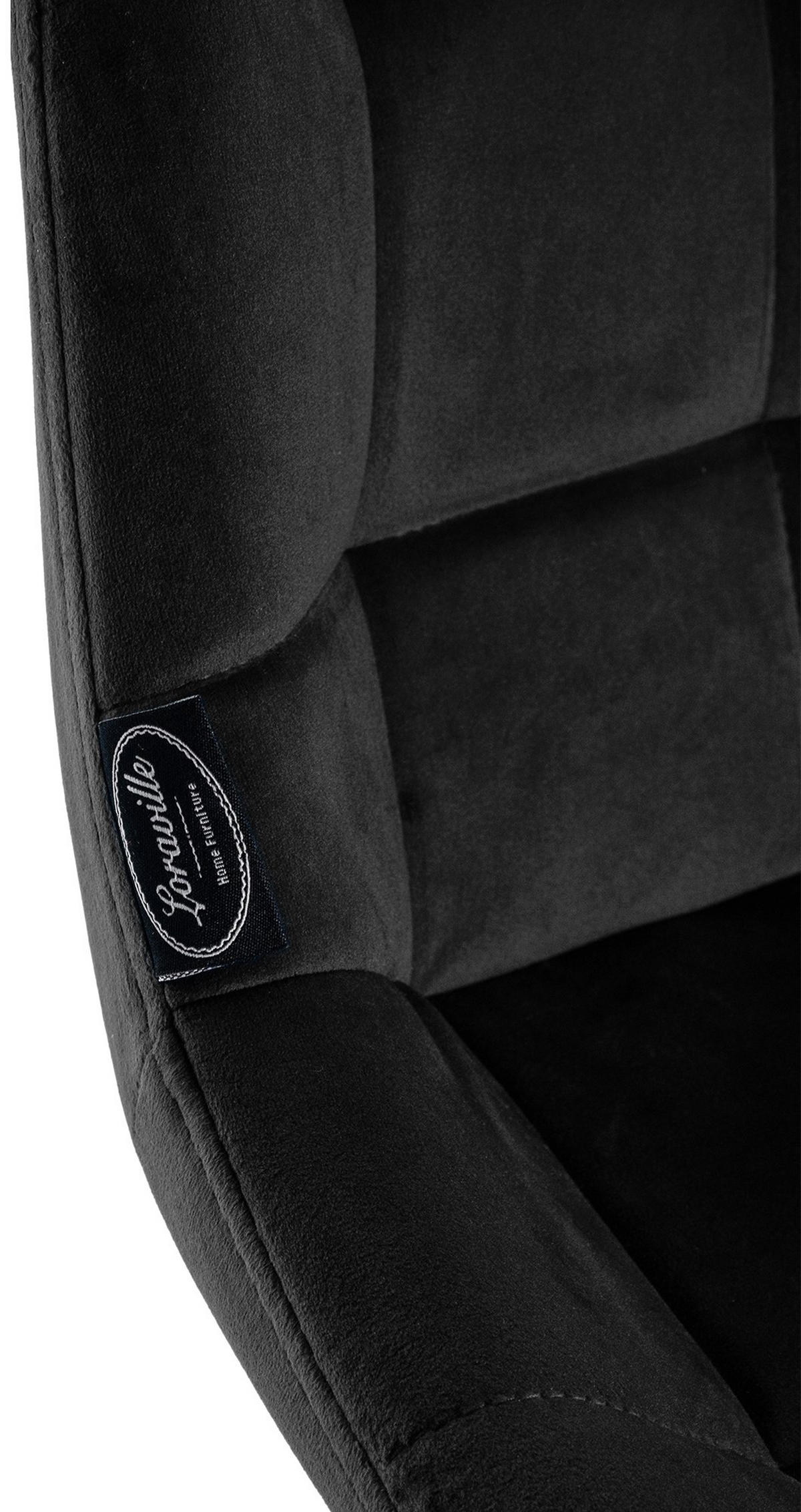 BARHOCKER Welton Samt schwarz - Schwarz, Textil/Metall (49/104/56cm) - TPFLiving