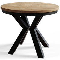 ESSZIMMERTISCH LOFT, ausziehbarer Tisch 100 cm/180 cm, Farbe: Braun, mit Metallbeinen in Farbe Schwarz - Schwarz/Braun, Holzwerkstoff (100/100/76cm) - Alpi-Möbel