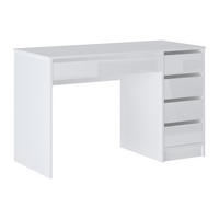 SCHREIBTISCH mit 5 Schubladen - Weiß Glänzend - JENEMI - Weiß, Holz (55/120/76cm) - Vente-Unique