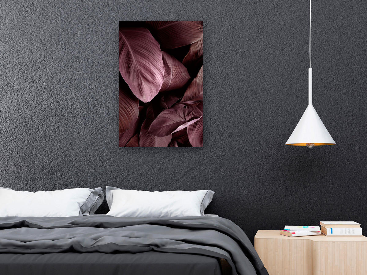 KUNSTDRUCK Schwarz 40/60 cm - Pink/Schwarz, Textil (40/60cm) - KUNSTLOFT