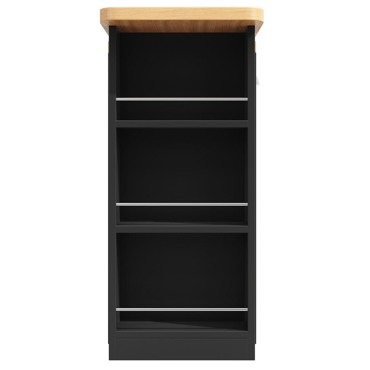 BARTISCH ausziehbar mit Stauraum 135-203 x 39 x 92,8 cm Schwarz - Schwarz, Holzwerkstoff (39/92.8/203cm) - Meubliv