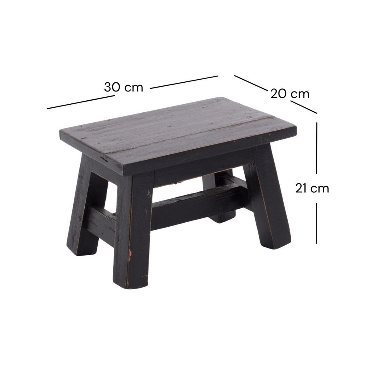 BLUMENHOCKER Monte Mahagoni Massivholz 09 voodoo - schwarz - Schwarz, Holz (30/21/20cm) - DESIGN DELIGHTS
